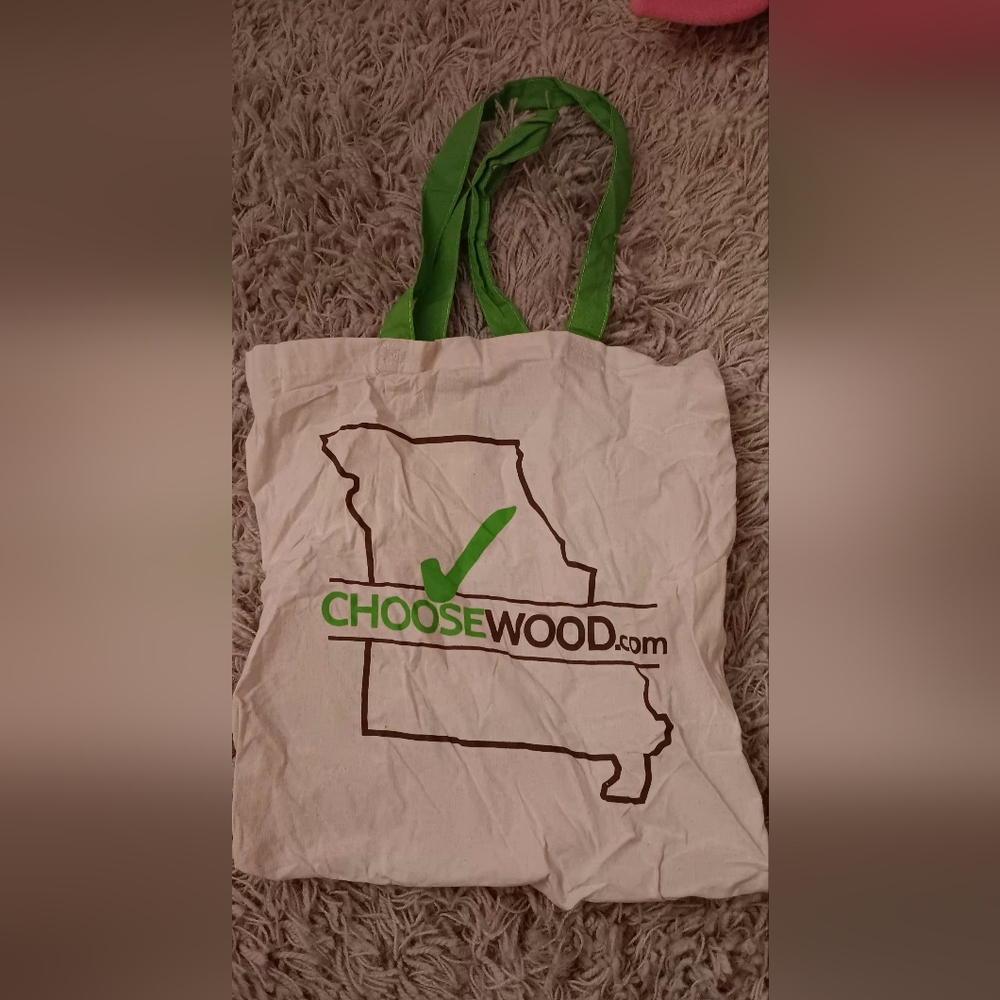 Choosewood Tote Bag with Green Handles